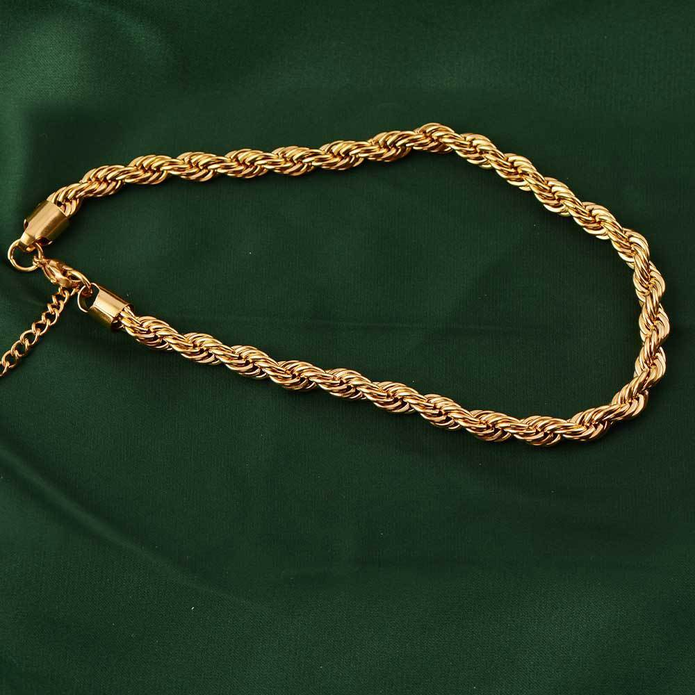 24K Gold Plated Luxury Rope Chain Necklace – Chunky Hip Hop Statement Piece