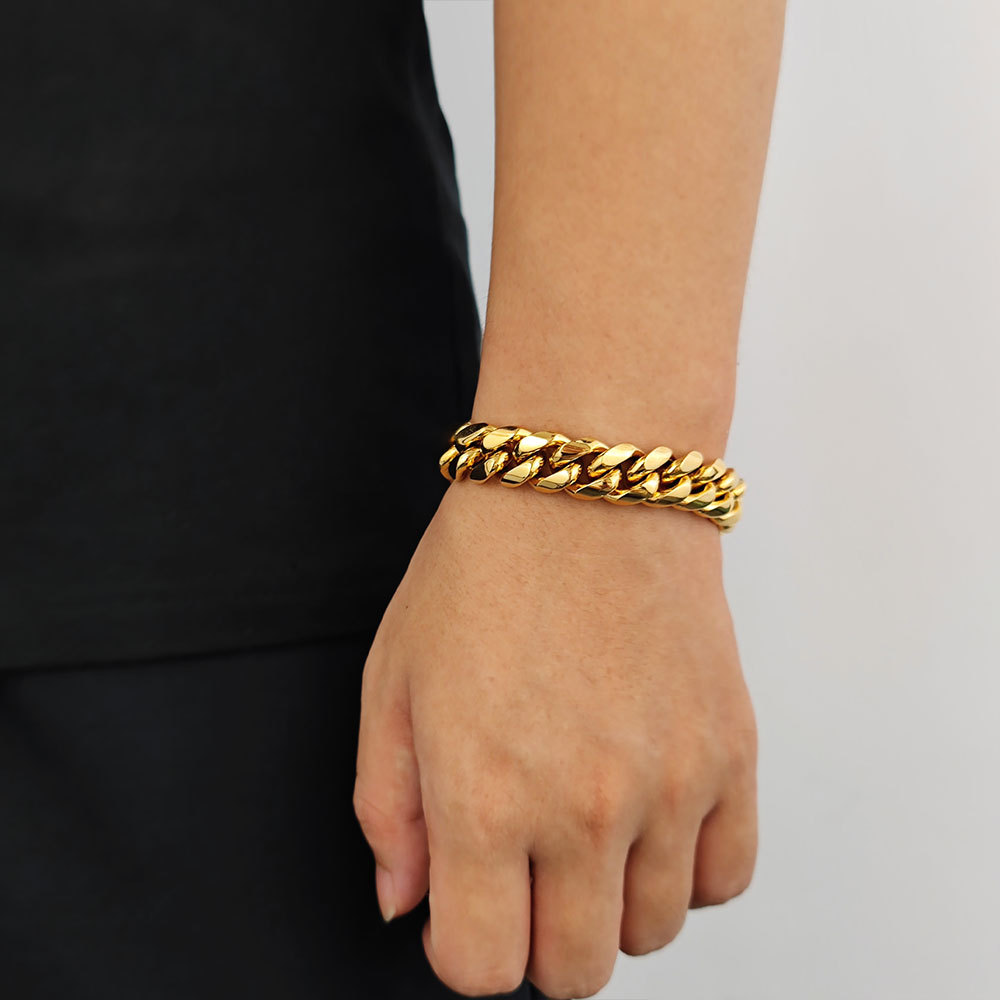 Signature Cuban Link Bracelet in Gold & Steel | Premium Minimalist Edition