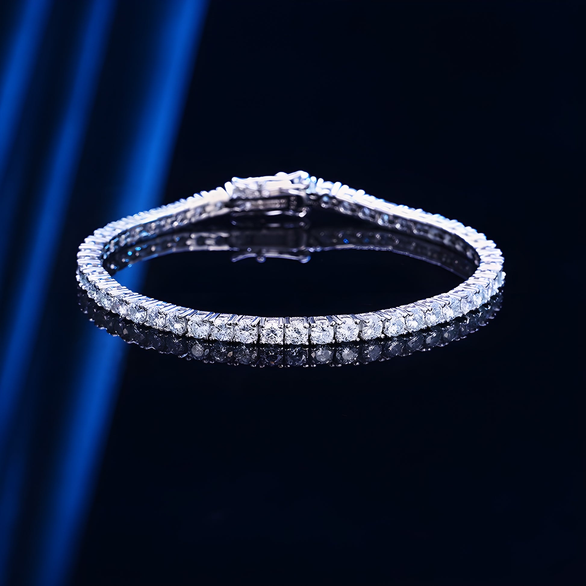 S925 Moissanite Tennis Bracelet – 3mm Precision-Cut Stones in 18K White, Yellow & Rose Gold | Contemporary Men’s Fine Jewelry