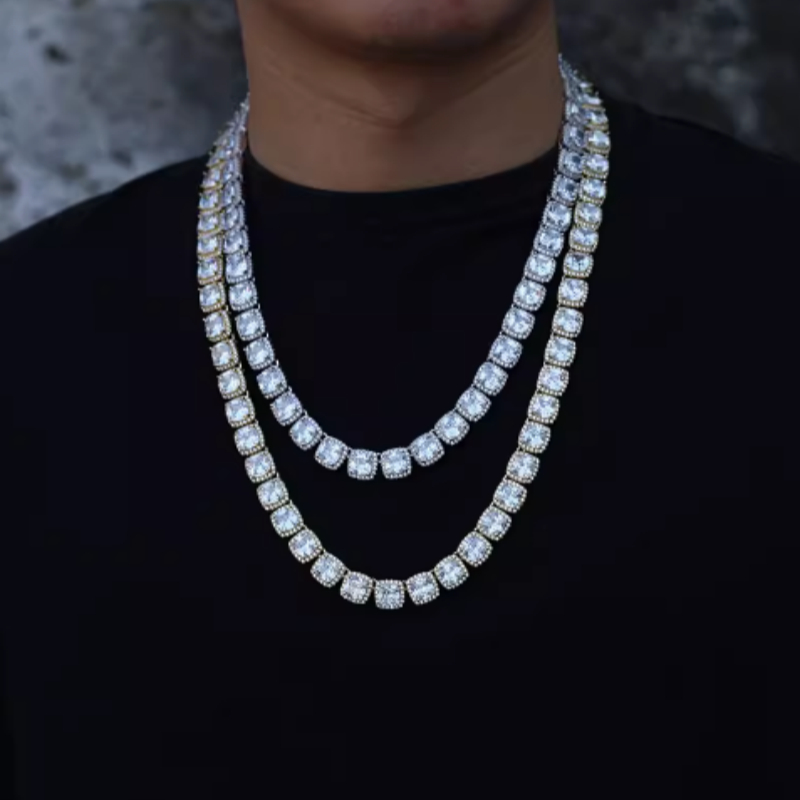 S925 Sterling Silver 8mm Iced Prong Chain – European Heritage Edition