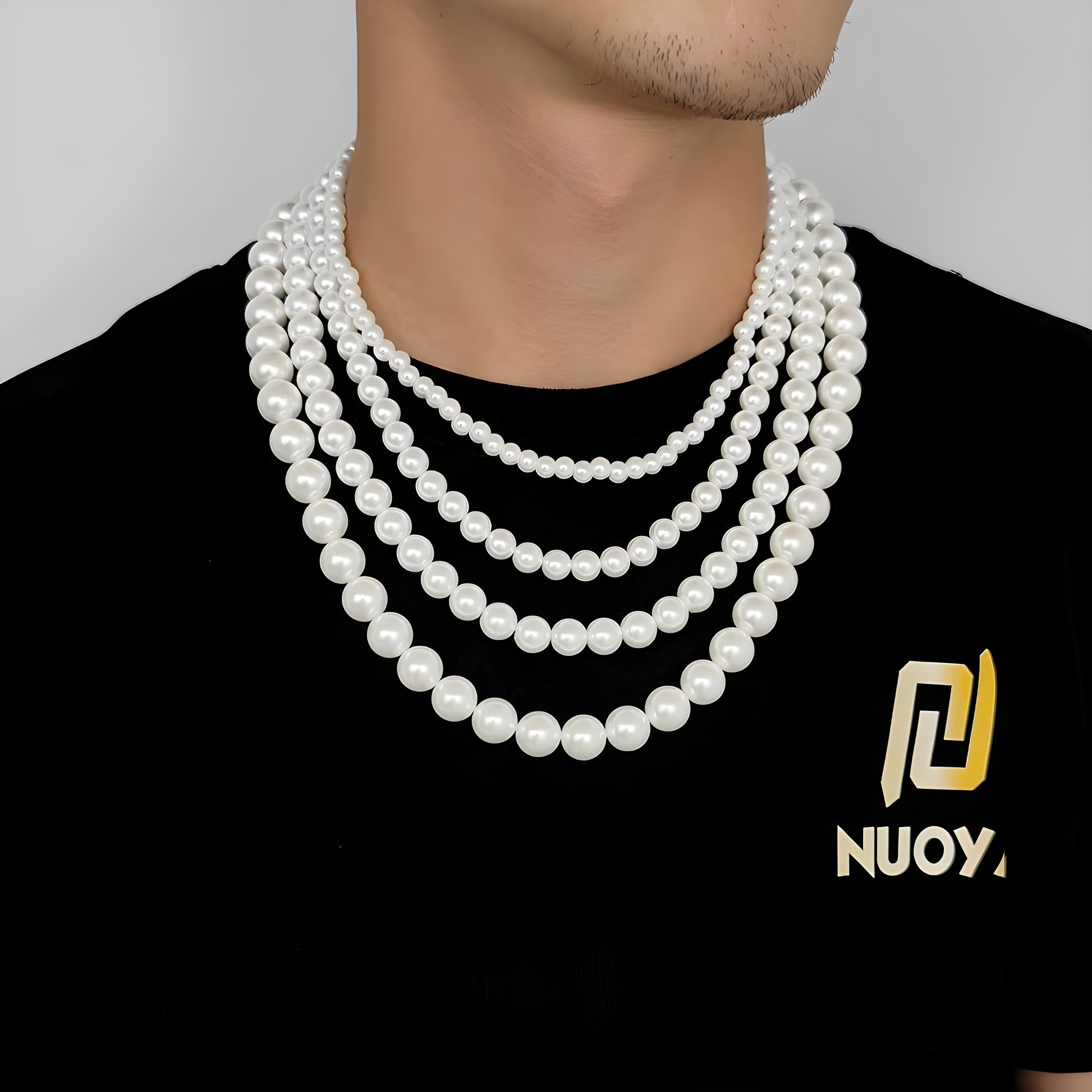 Regalia Graduated Pearl Strand – 6–12mm Cultured White Pearls | Artisanal Unisex Statement Necklace