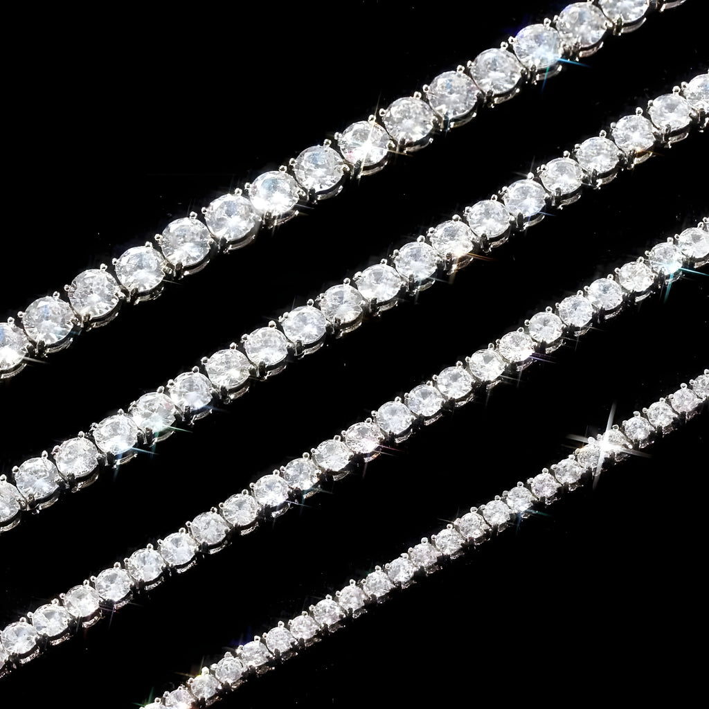 Iced Out Tennis Chain Necklace – Gold & Platinum Plated Zircon Statement Chain
