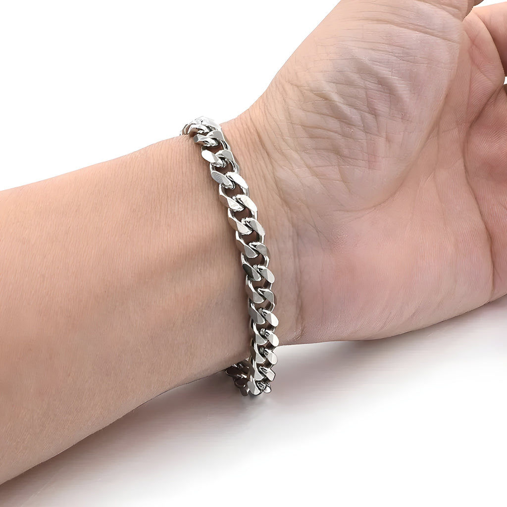 S925 Sterling Silver Cuban Link Bracelet – Precision Polished Chain in 3.6mm, 5mm & 7mm Widths