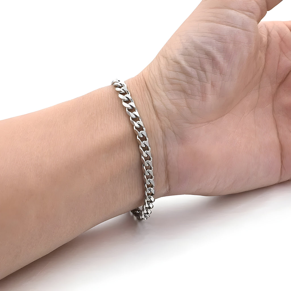 S925 Sterling Silver Cuban Link Bracelet – Precision Polished Chain in 3.6mm, 5mm & 7mm Widths