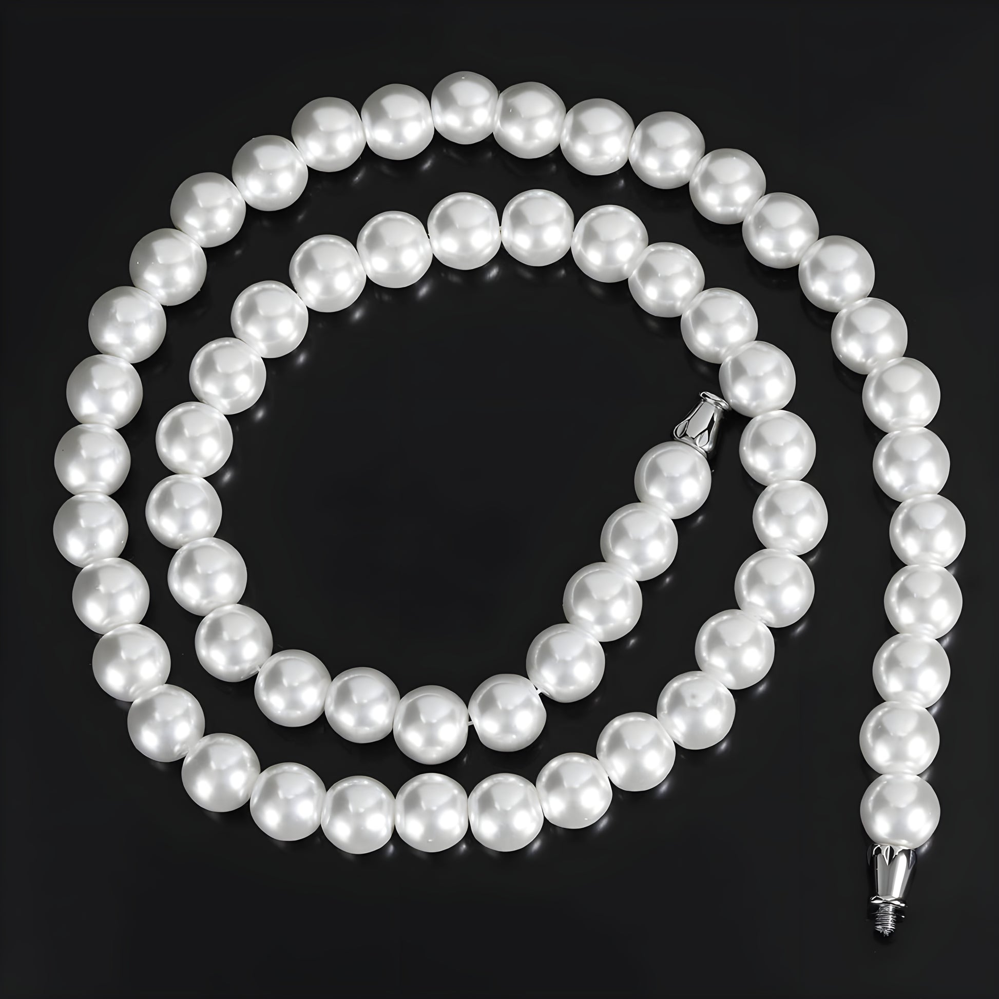 Regalia Graduated Pearl Strand – 6–12mm Cultured White Pearls | Artisanal Unisex Statement Necklace