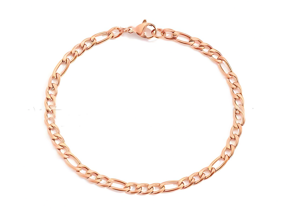 14K Gold-Plated Stainless Steel Figaro Bracelet – Refined Minimalist Chain for Men