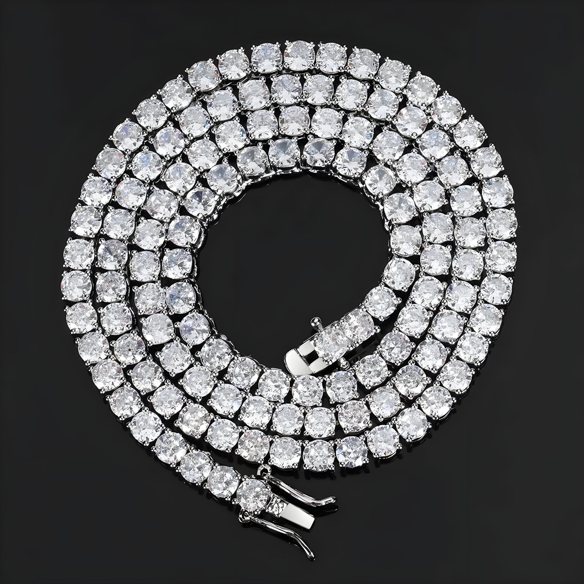 Iced Out Tennis Chain Necklace – Gold & Platinum Plated Zircon Statement Chain