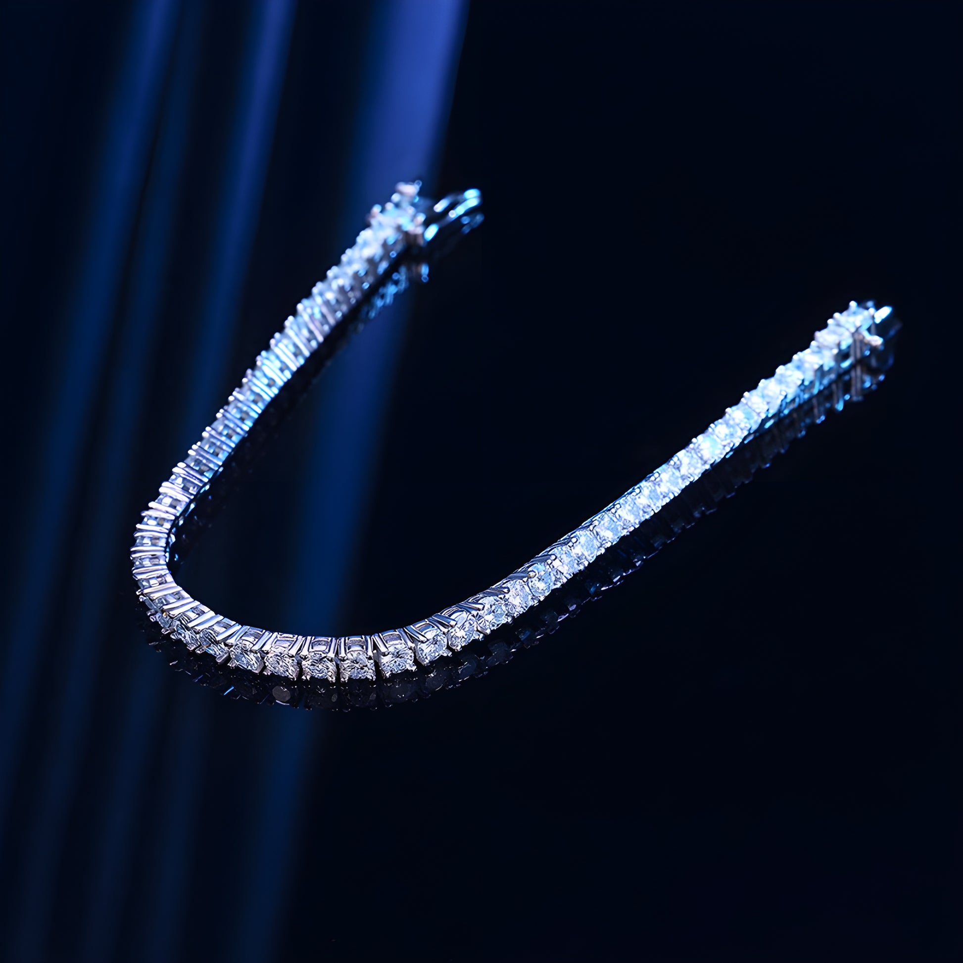 S925 Moissanite Tennis Bracelet – 3mm Precision-Cut Stones in 18K White, Yellow & Rose Gold | Contemporary Men’s Fine Jewelry