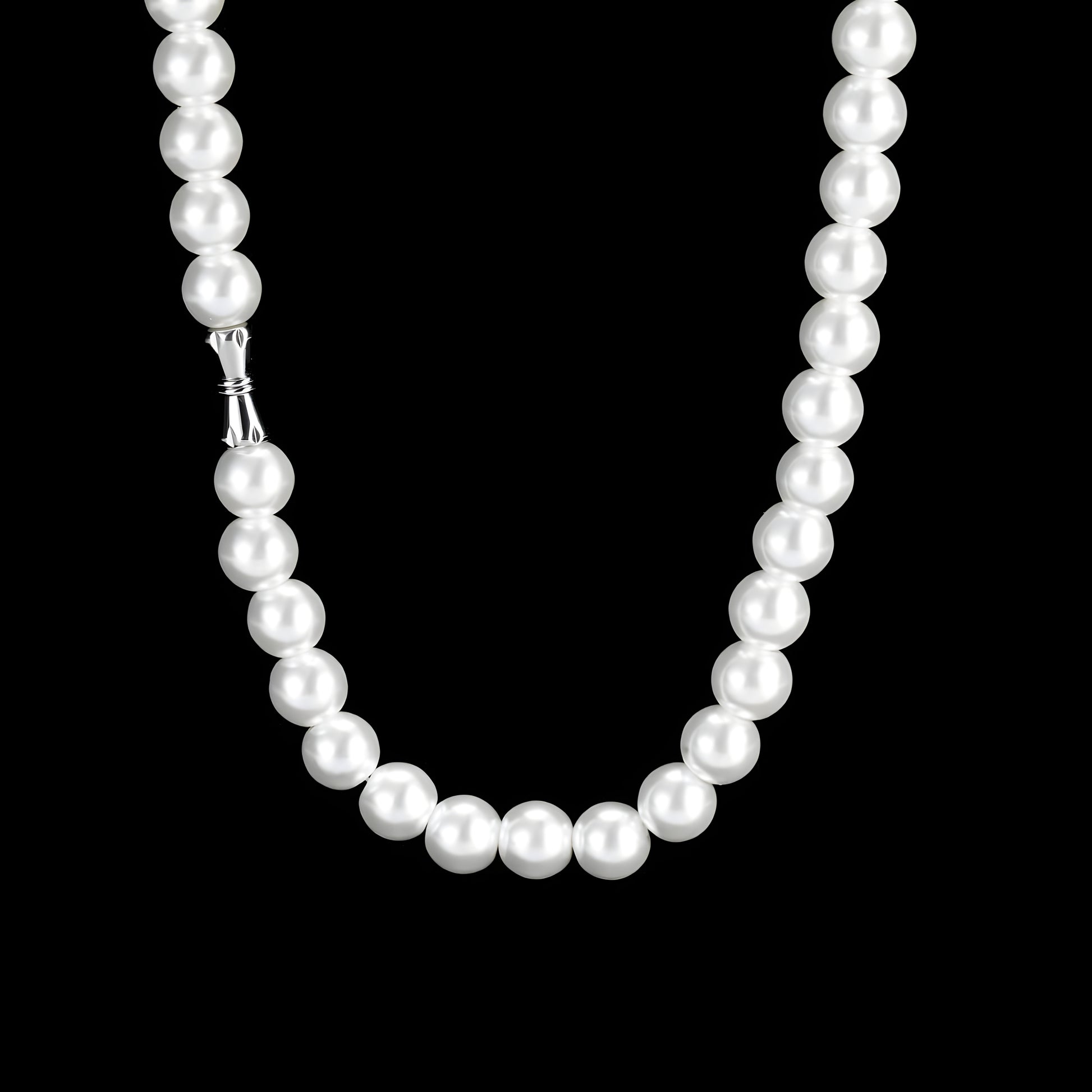 Regalia Graduated Pearl Strand – 6–12mm Cultured White Pearls | Artisanal Unisex Statement Necklace