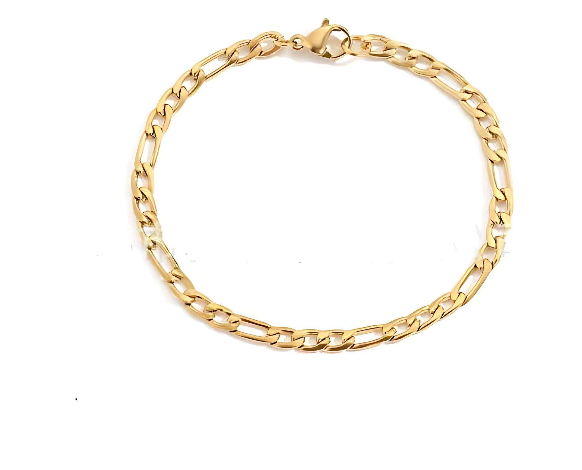 14K Gold-Plated Stainless Steel Figaro Bracelet – Refined Minimalist Chain for Men