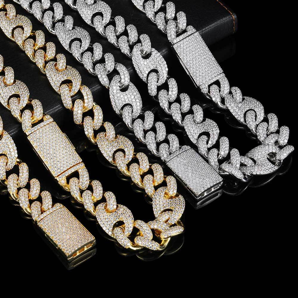 20mm Iced Cuban Link Chain Necklace & Bracelet – Heavyweight Hip Hop Statement Piece in Gold & Platinum Finish | Premium Zircon Detail