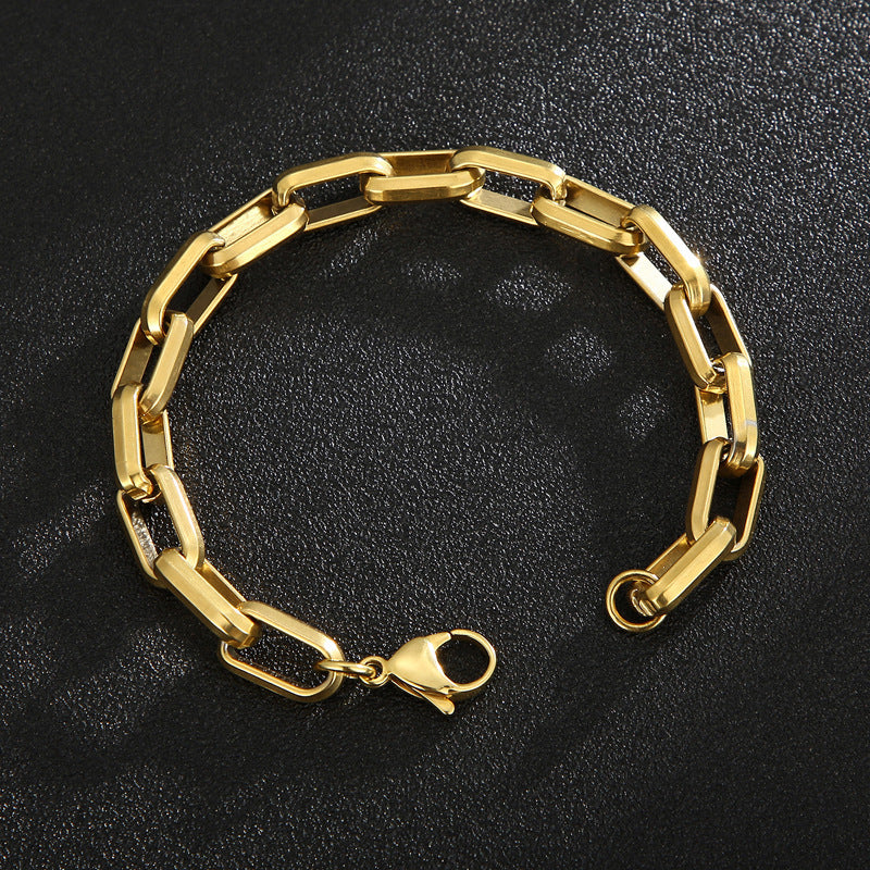 Men’s Titanium Steel Paperclip Chain Bracelet – Contemporary Edition