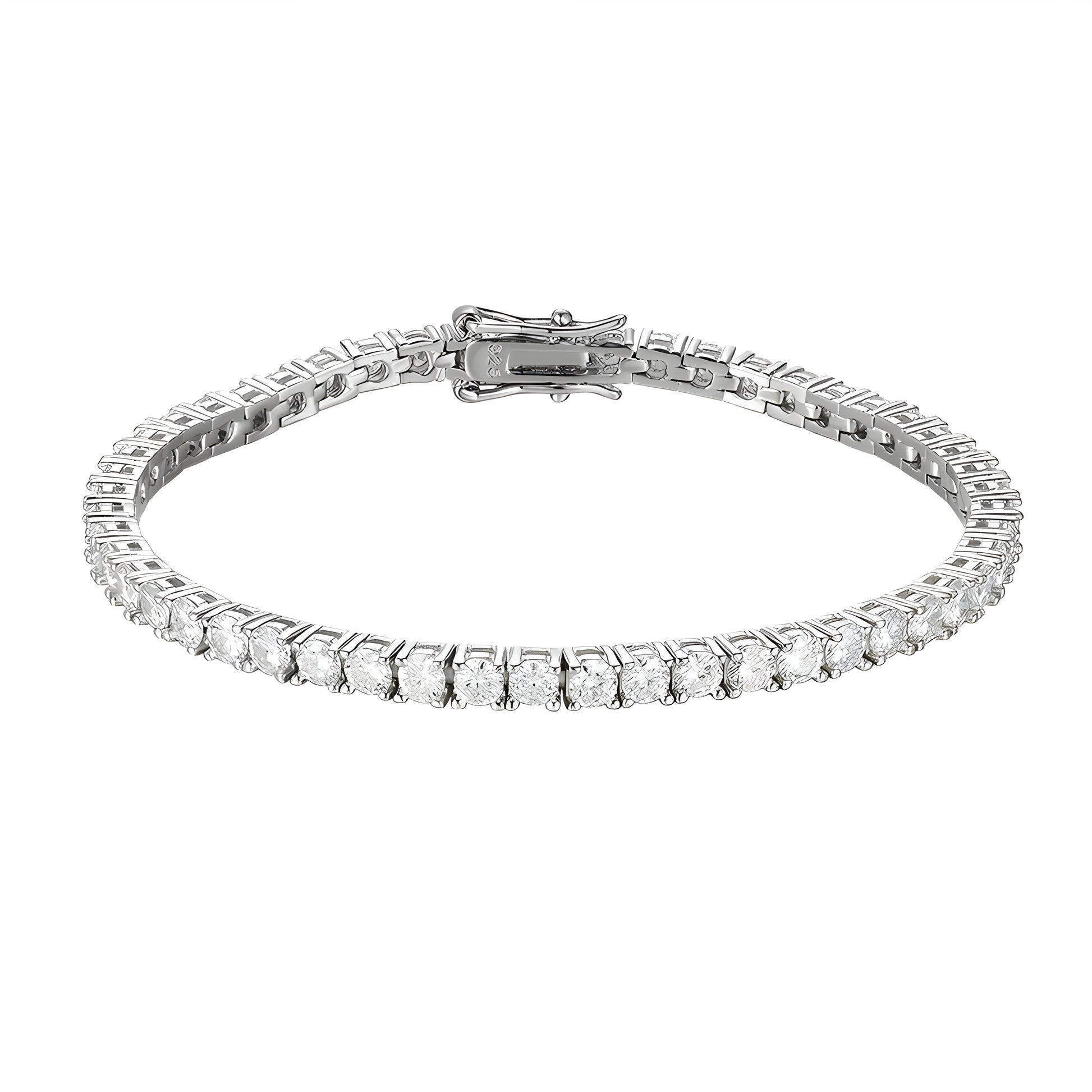 S925 Moissanite Tennis Bracelet – 3mm Precision-Cut Stones in 18K White, Yellow & Rose Gold | Contemporary Men’s Fine Jewelry