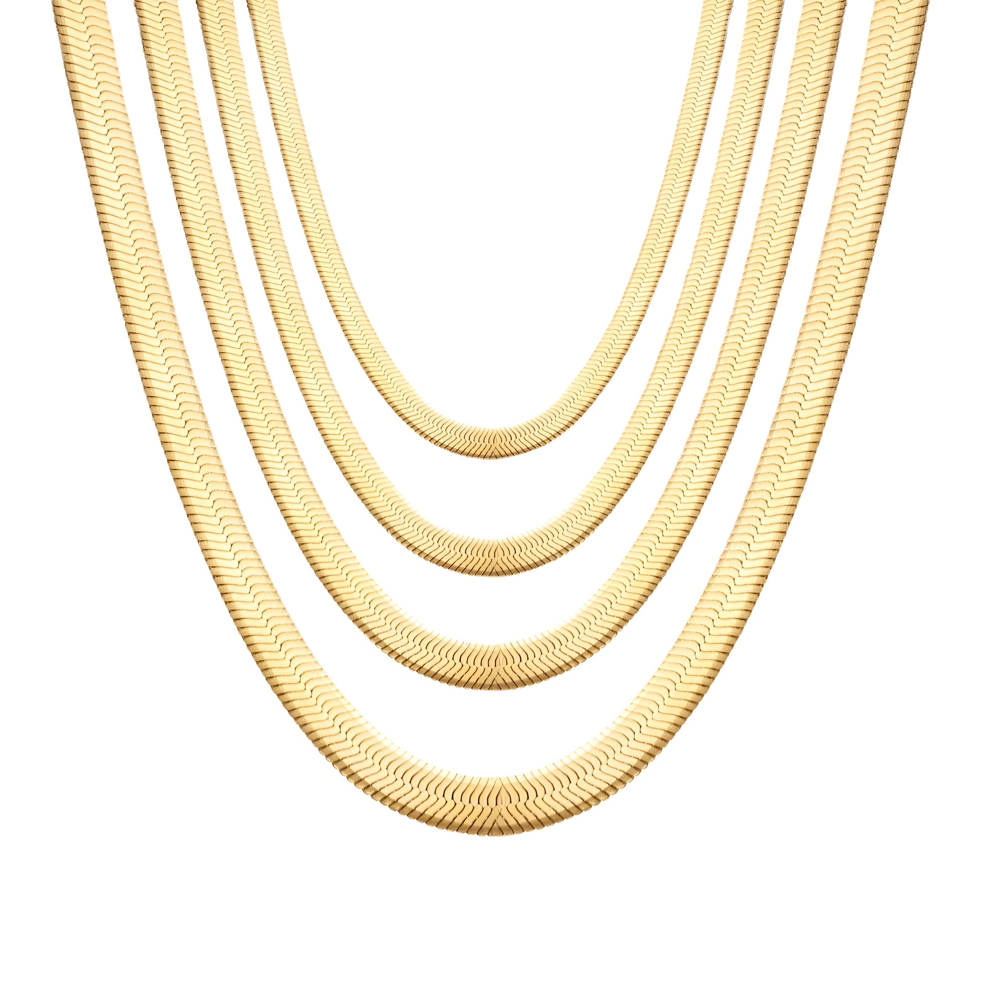 Sculpted Stainless Steel Flat Snake Chain – Precision-Crafted Minimalist Bracelet & Necklace Collection | 3mm–5mm Width, 16–60cm Lengths