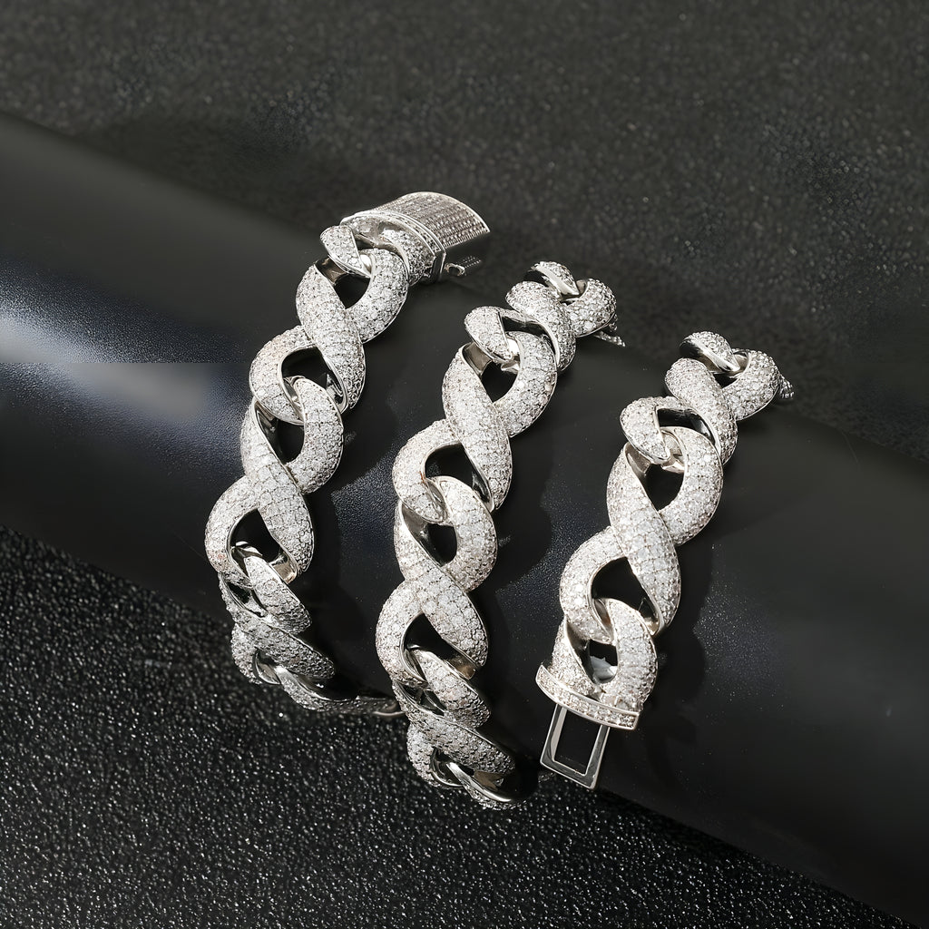 15mm Iced Cuban Link Chain – 5A+ Cubic Zirconia Statement Necklace with Real Gold Plating