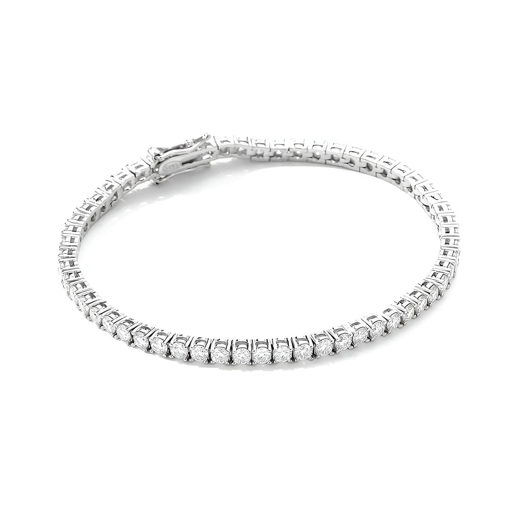 S925 Moissanite Tennis Bracelet – 3mm Precision-Cut Stones in 18K White, Yellow & Rose Gold | Contemporary Men’s Fine Jewelry