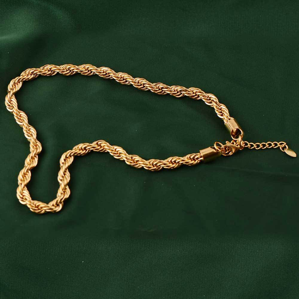24K Gold Plated Luxury Rope Chain Necklace – Chunky Hip Hop Statement Piece