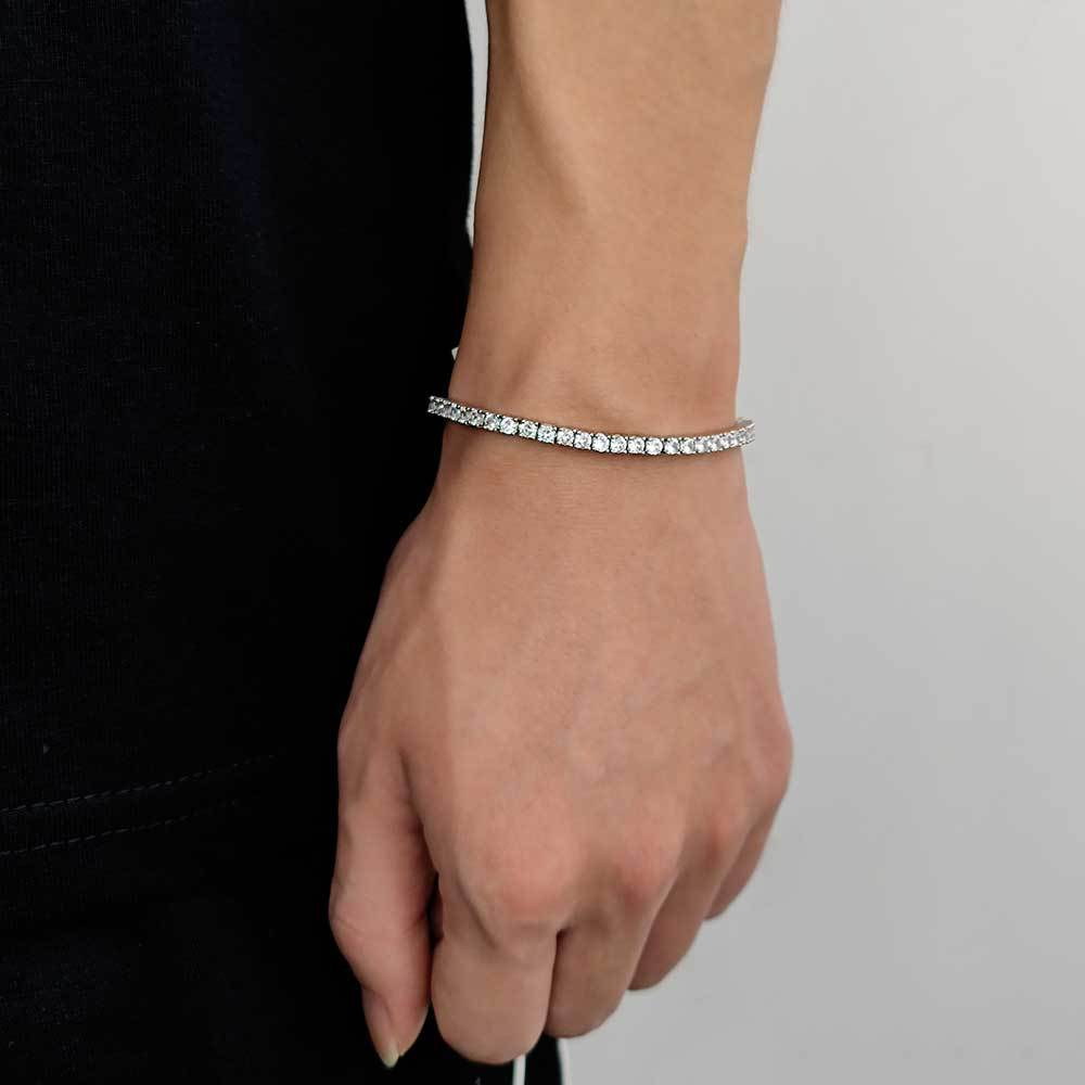 S925 Moissanite Tennis Bracelet – 3mm Precision-Cut Stones in 18K White, Yellow & Rose Gold | Contemporary Men’s Fine Jewelry