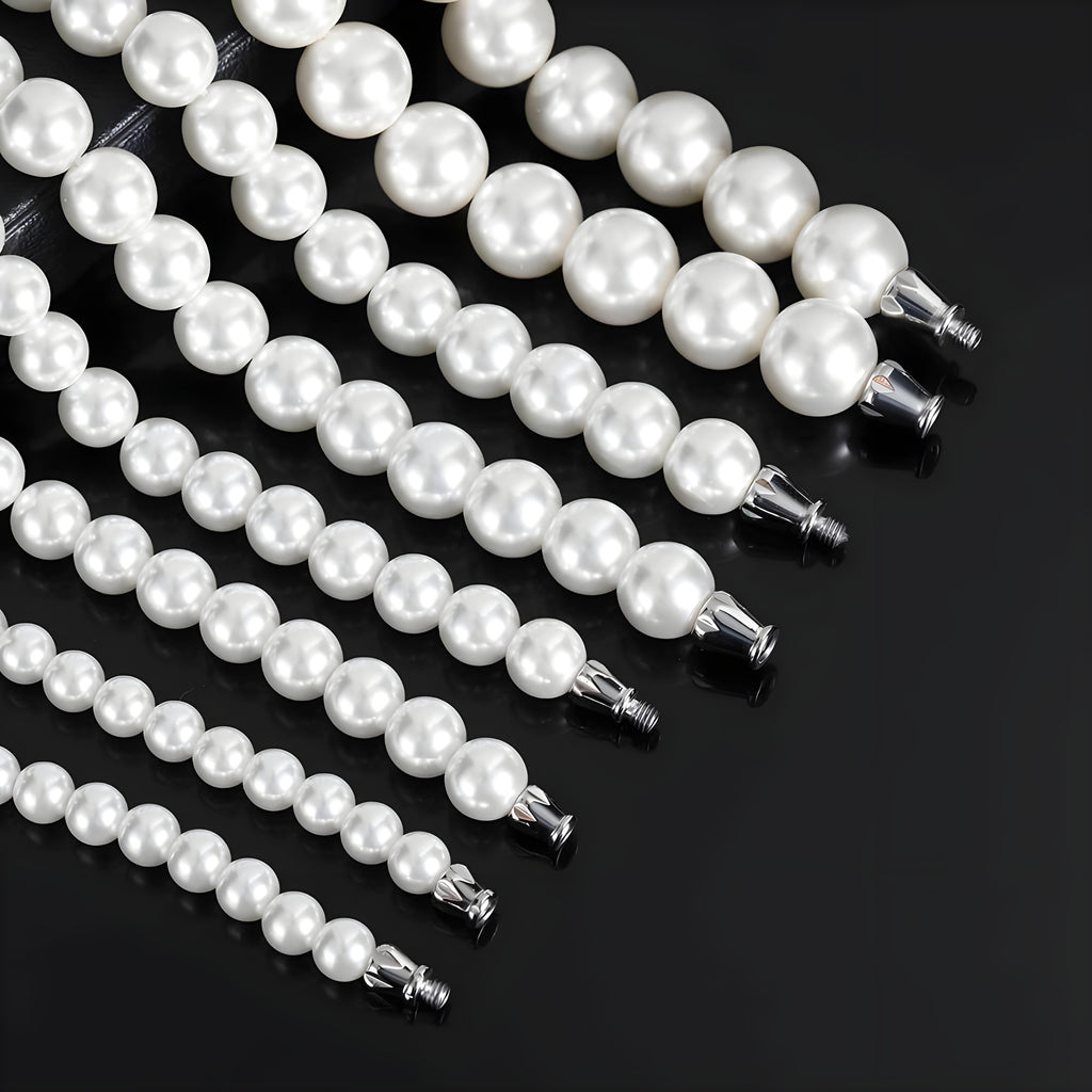 Regalia Graduated Pearl Strand – 6–12mm Cultured White Pearls | Artisanal Unisex Statement Necklace