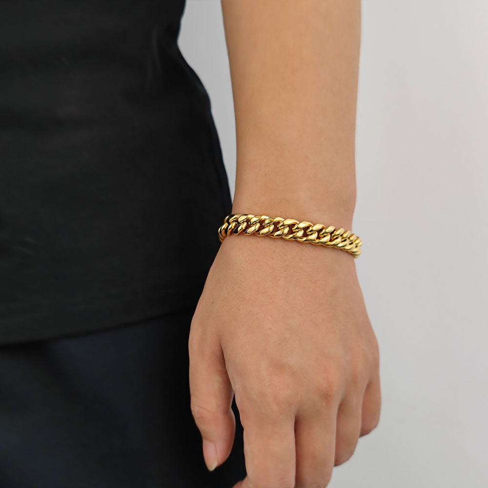 Signature Cuban Link Bracelet in Gold & Steel | Premium Minimalist Edition