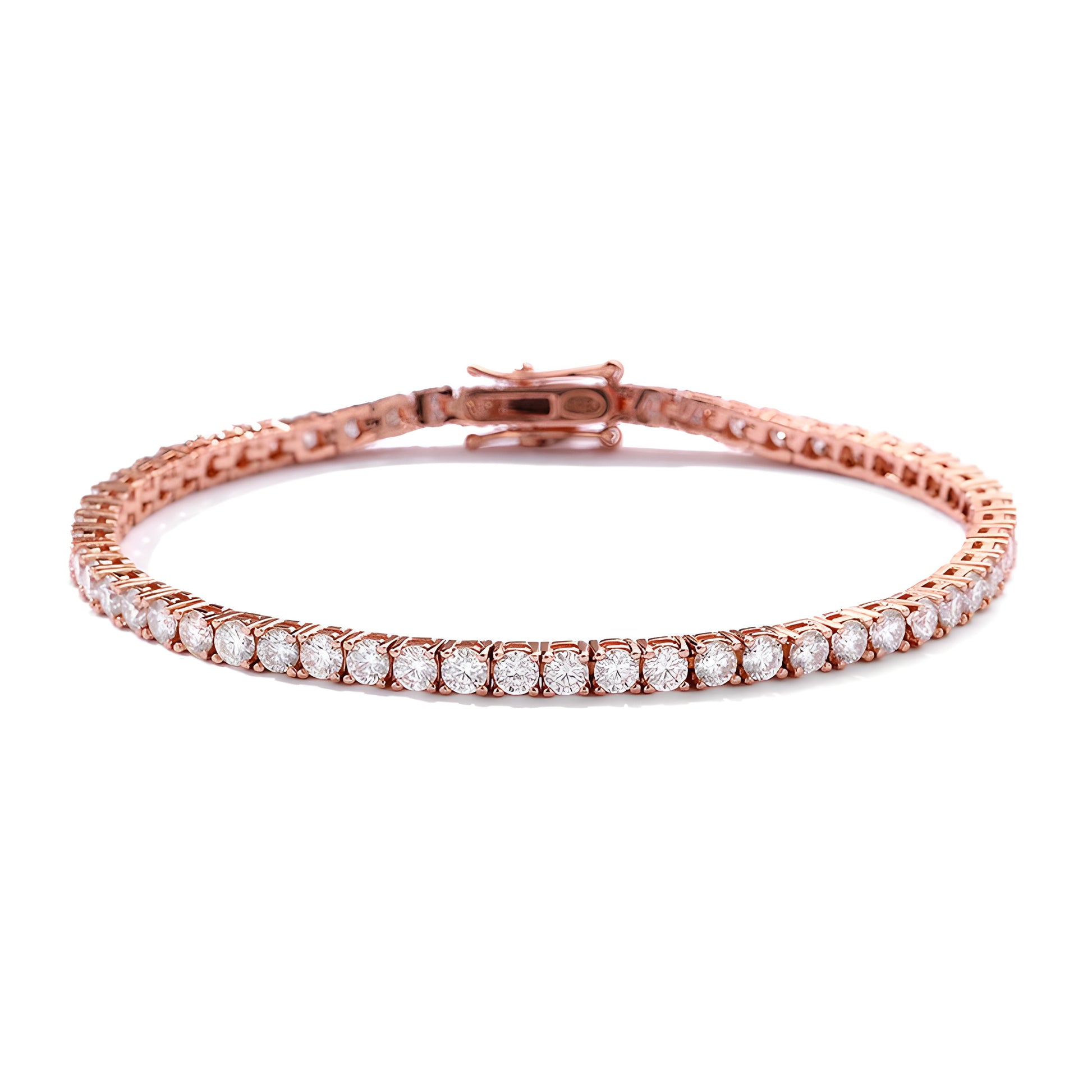 S925 Moissanite Tennis Bracelet – 3mm Precision-Cut Stones in 18K White, Yellow & Rose Gold | Contemporary Men’s Fine Jewelry