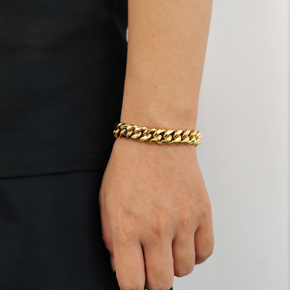 Signature Cuban Link Bracelet in Gold & Steel | Premium Minimalist Edition