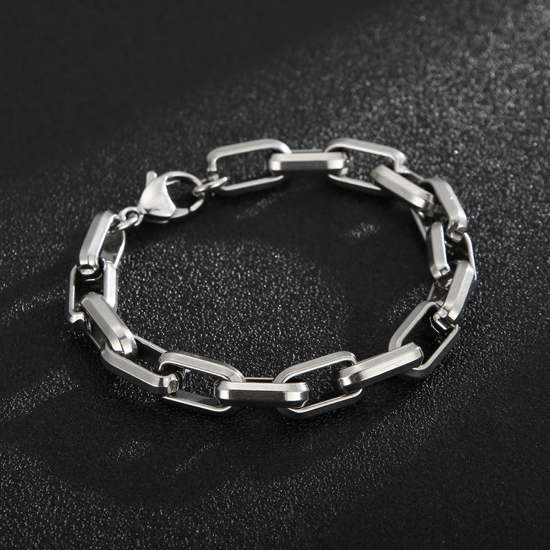Men’s Titanium Steel Paperclip Chain Bracelet – Contemporary Edition