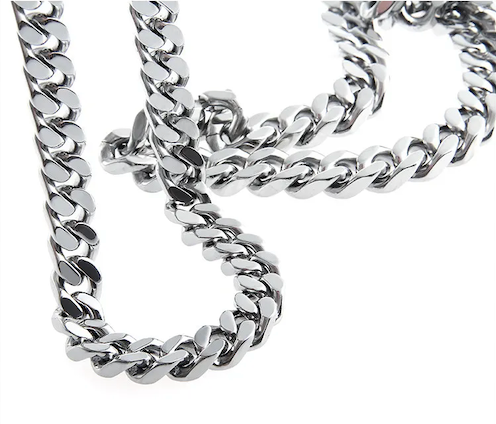 Titanium Steel Polished Thick Cuban Chain Necklace – Minimalist Statement Piece