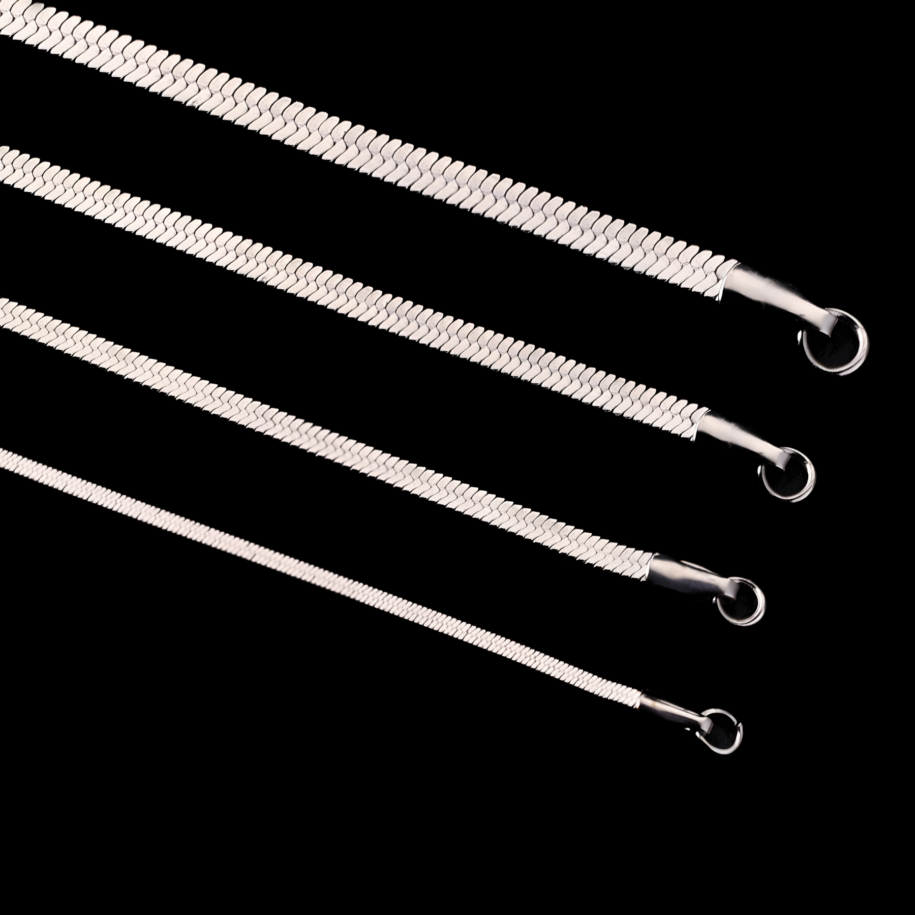 Sculpted Stainless Steel Flat Snake Chain – Precision-Crafted Minimalist Bracelet & Necklace Collection | 3mm–5mm Width, 16–60cm Lengths