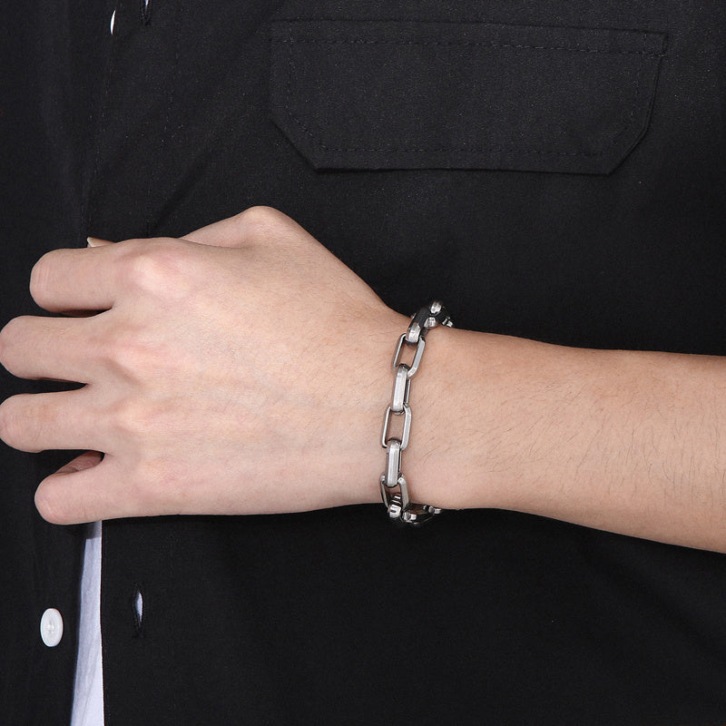 Men’s Titanium Steel Paperclip Chain Bracelet – Contemporary Edition