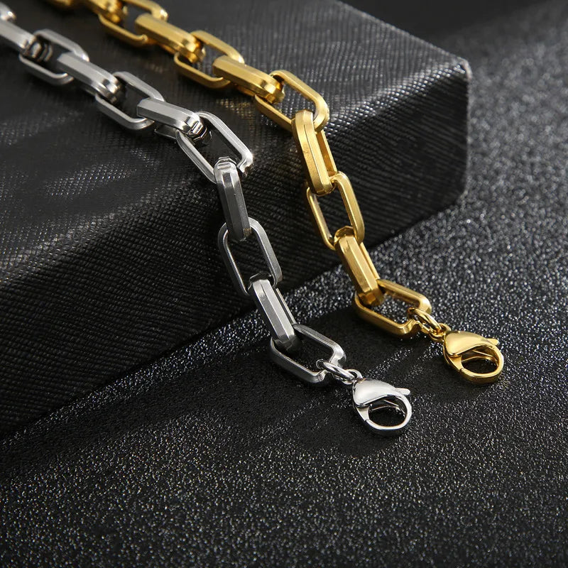 Men’s Titanium Steel Paperclip Chain Bracelet – Contemporary Edition