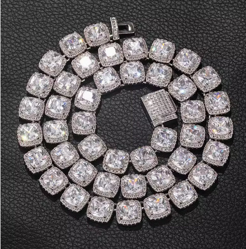 S925 Sterling Silver 8mm Iced Prong Chain – European Heritage Edition