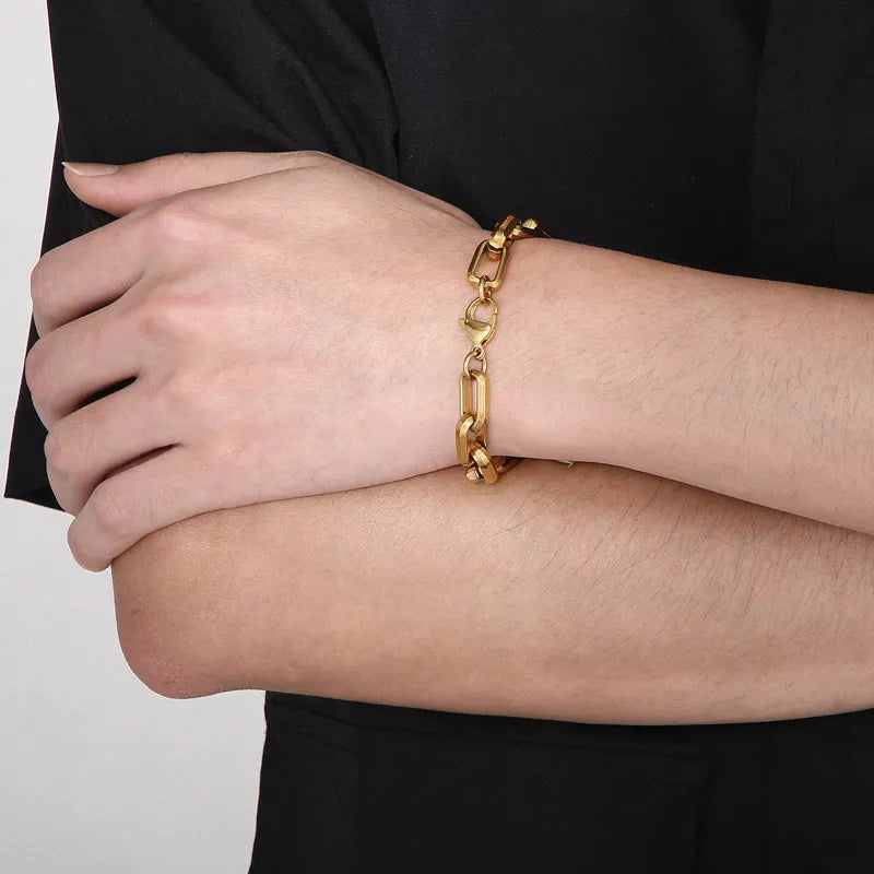 Men’s Titanium Steel Paperclip Chain Bracelet – Contemporary Edition