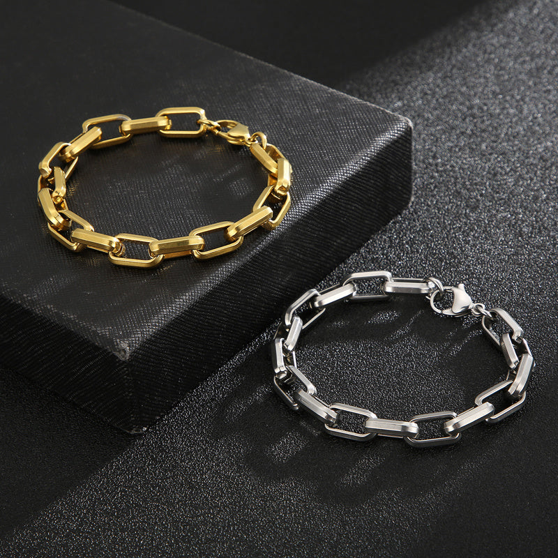 Men’s Titanium Steel Paperclip Chain Bracelet – Contemporary Edition