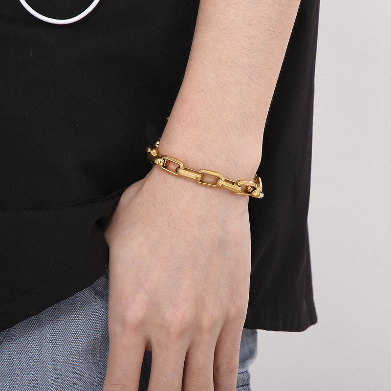 Men’s Titanium Steel Paperclip Chain Bracelet – Contemporary Edition