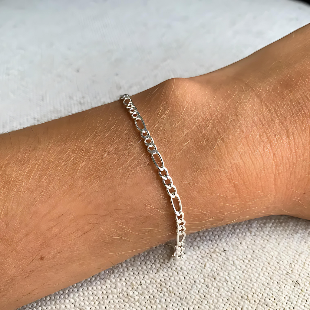 14K Gold-Plated Stainless Steel Figaro Bracelet – Refined Minimalist Chain for Men